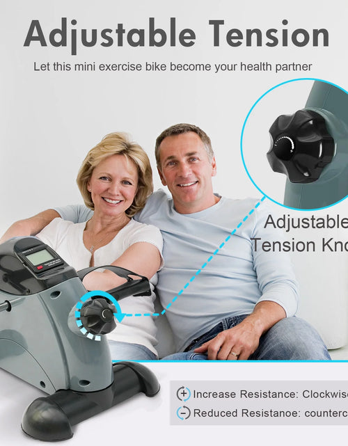 Load image into Gallery viewer, under Desk Bike Pedal Exerciser, Mini Exercise Bike with Digital Display, Portable Foot Cycle Arm &amp; Leg Peddler Machine for Home
