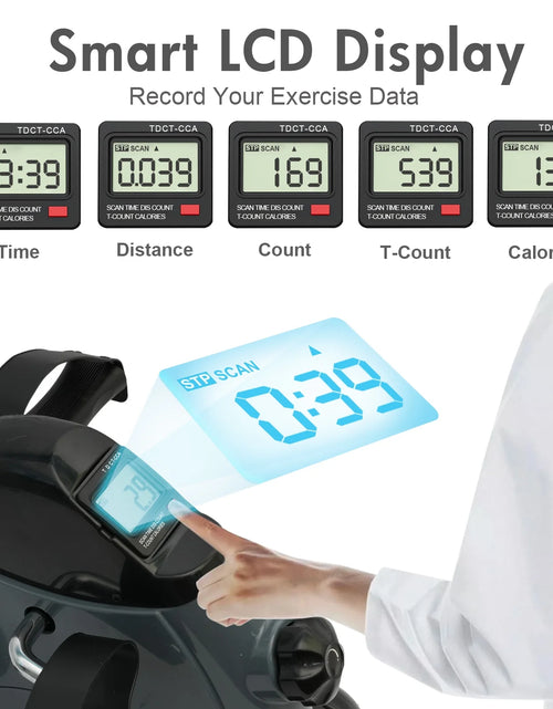 Load image into Gallery viewer, under Desk Bike Pedal Exerciser, Mini Exercise Bike with Digital Display, Portable Foot Cycle Arm &amp; Leg Peddler Machine for Home
