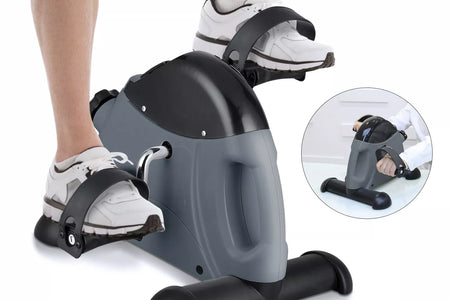 under Desk Bike Pedal Exerciser, Mini Exercise Bike with Digital Display, Portable Foot Cycle Arm & Leg Peddler Machine for Home