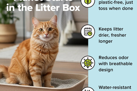 Large Cat Sifter, Eco-Friendly Litterbox with Scoop - Pack of 6