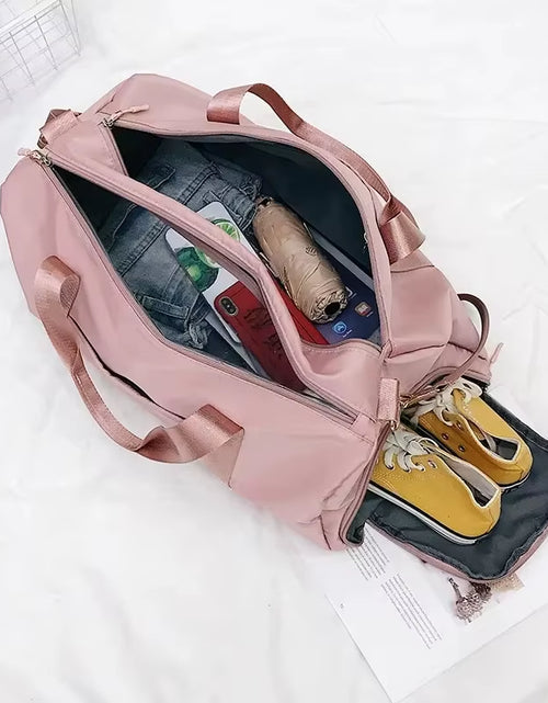 Load image into Gallery viewer, Outdoor Waterproof Nylon Sports Gym Bags Men Women Training Fitness Travel Handbag Yoga Mat Sport Bag with Shoes Compartment

