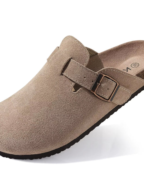 Load image into Gallery viewer, Suede Clogs for Women Men Summer Cork Mules Soft Footbed Sandals with Arch Support New Leisure Fashion Genuine Clogs
