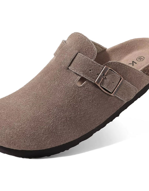 Load image into Gallery viewer, Suede Clogs for Women Men Summer Cork Mules Soft Footbed Sandals with Arch Support New Leisure Fashion Genuine Clogs
