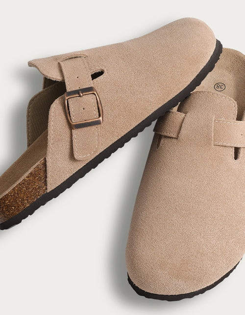 Load image into Gallery viewer, Suede Clogs for Women Men Summer Cork Mules Soft Footbed Sandals with Arch Support New Leisure Fashion Genuine Clogs
