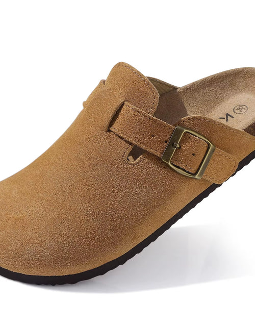 Load image into Gallery viewer, Suede Clogs for Women Men Summer Cork Mules Soft Footbed Sandals with Arch Support New Leisure Fashion Genuine Clogs
