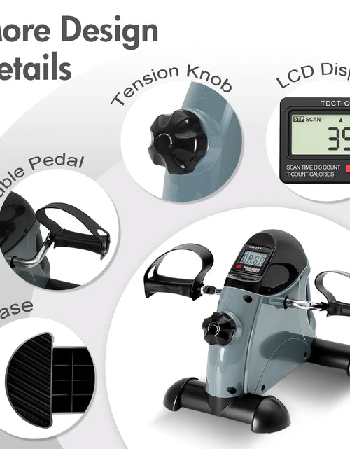 Load image into Gallery viewer, under Desk Bike Pedal Exerciser, Mini Exercise Bike with Digital Display, Portable Foot Cycle Arm &amp; Leg Peddler Machine for Home
