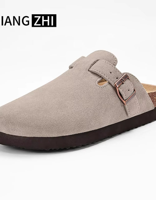 Load image into Gallery viewer, Suede Clogs for Women Men Summer Cork Mules Soft Footbed Sandals with Arch Support New Leisure Fashion Genuine Clogs
