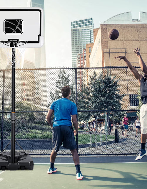 Load image into Gallery viewer, 44In Basketball Hoop Adjustable Height 6.56Ft-10Ft Goal Durable Outdoor Portable Basketball System for All Age Ranges White
