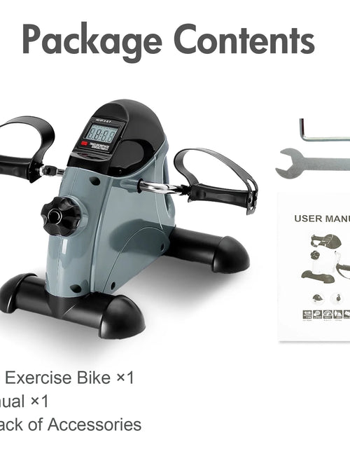 Load image into Gallery viewer, under Desk Bike Pedal Exerciser, Mini Exercise Bike with Digital Display, Portable Foot Cycle Arm &amp; Leg Peddler Machine for Home
