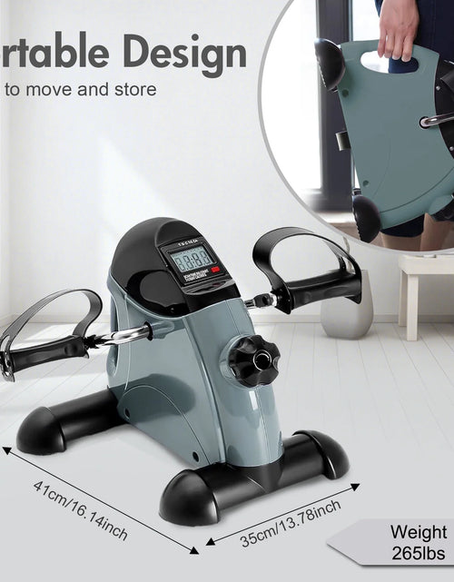 Load image into Gallery viewer, under Desk Bike Pedal Exerciser, Mini Exercise Bike with Digital Display, Portable Foot Cycle Arm &amp; Leg Peddler Machine for Home
