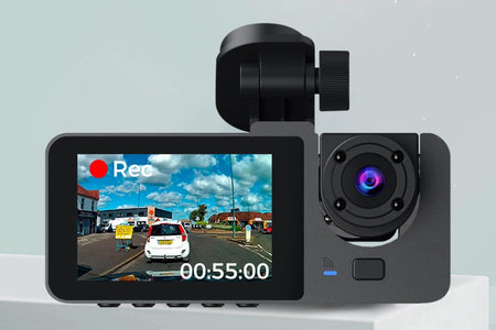 Dash Cam for Car, 1080P 3 Channel Front & Rear inside Dash Camera, Super Night Vision, Parking Monitor, Loop Recording, with 32GB SD Card