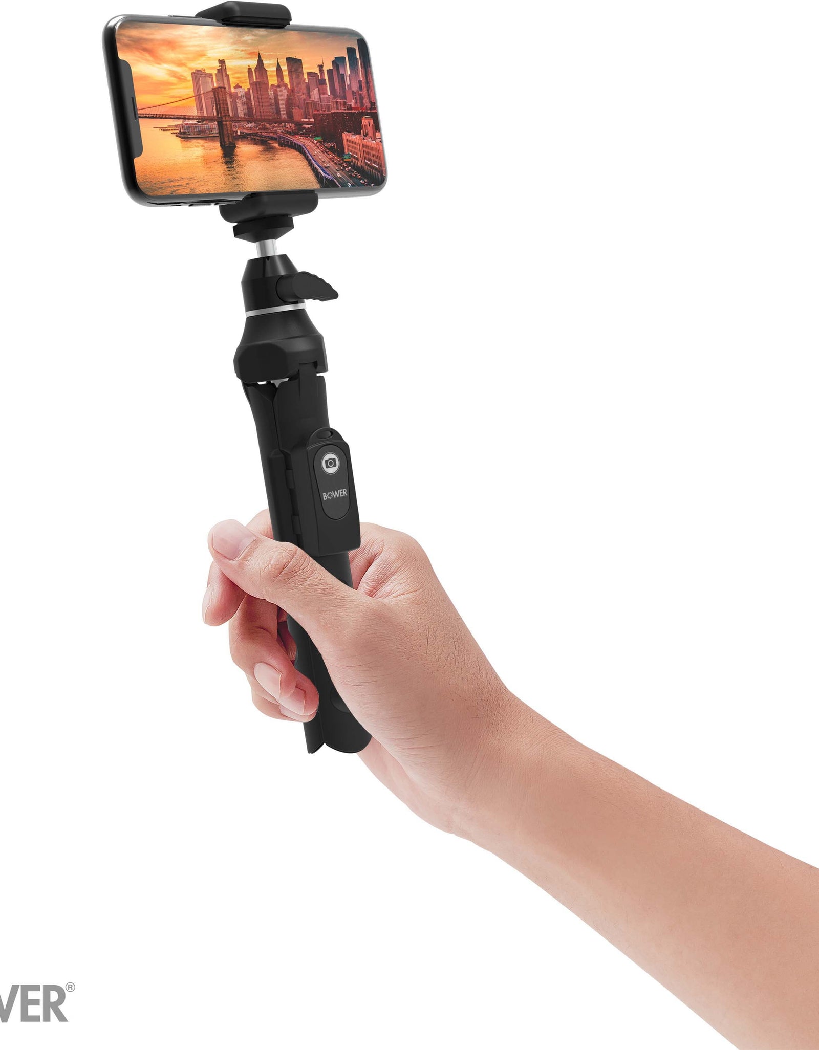 6-In-1 Multi Selfie Tripod with Smartphone & Gopro Mount, Rechargeable Wireless Remote - Black