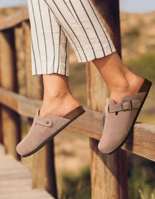 Load image into Gallery viewer, Suede Clogs for Women Men Summer Cork Mules Soft Footbed Sandals with Arch Support New Leisure Fashion Genuine Clogs

