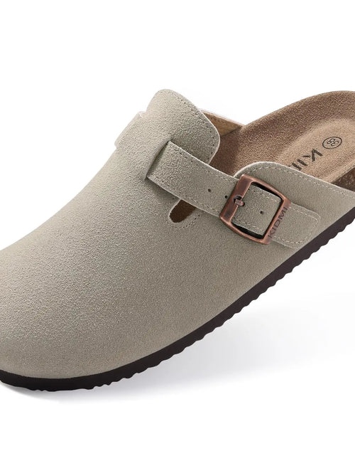 Load image into Gallery viewer, Suede Clogs for Women Men Summer Cork Mules Soft Footbed Sandals with Arch Support New Leisure Fashion Genuine Clogs
