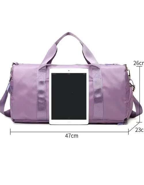 Load image into Gallery viewer, Outdoor Waterproof Nylon Sports Gym Bags Men Women Training Fitness Travel Handbag Yoga Mat Sport Bag with Shoes Compartment
