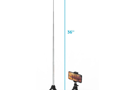 6-In-1 Multi Selfie Tripod with Smartphone & Gopro Mount, Rechargeable Wireless Remote - Black